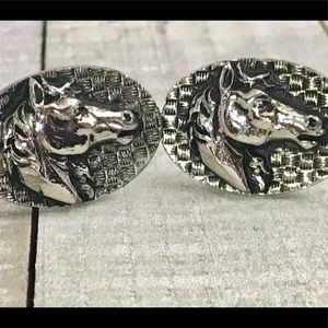 Horse Cufflinks unsigned, Equestrian Cufflinks